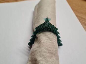 Ronds de serviette en acrylique et bois de Noël 5 motifs 3