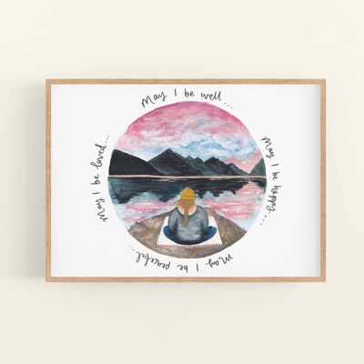 Mountain Meditation Quote A5 Print