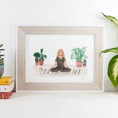 Meditating Girl Art Print