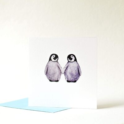 Tarjeta de pingüinos