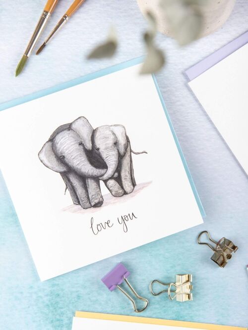 Love You Elephants Card