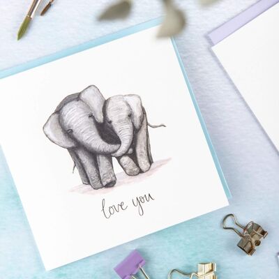 Love You Elephants Card