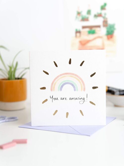 You Are Amazing Rainbow Card