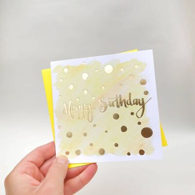 Carte de joyeux anniversaire jaune