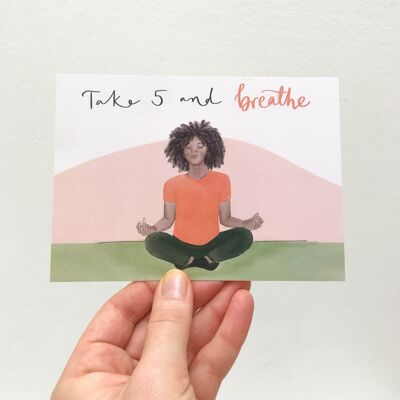 Atme einfach Meditationspostkarte