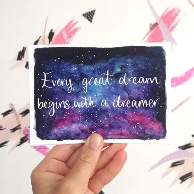 Cartolina con citazione del sognatore