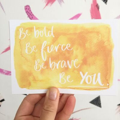 Be Brave Quote Postcard