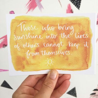 Cartolina con citazione del sole