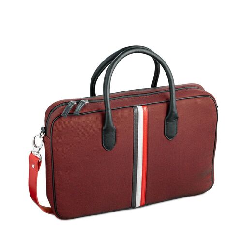 Michèle Serpentine Crème Rouge / Red white and green computer bag