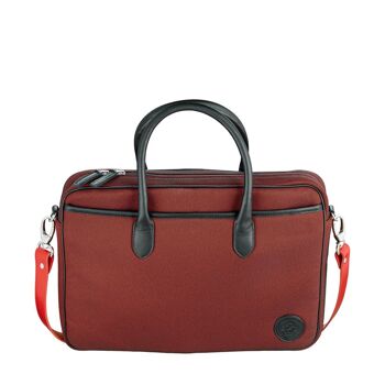 Michèle Serpentine Crème Rouge / Red white and green computer bag 2