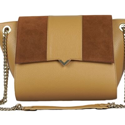 Paris - Camel Base Flap Suede and Camel Leather