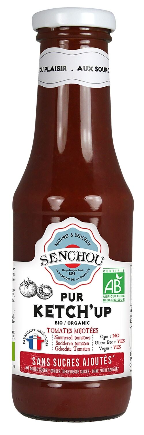 Pur Ketchup Tomate BIO Sans Sucres Ajoutés (verre)