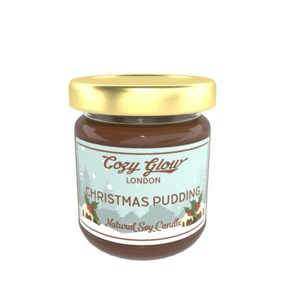 Vela de soja regular con pudín navideño