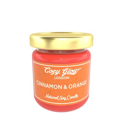 Bougie de soja ordinaire à la cannelle et à l'orange