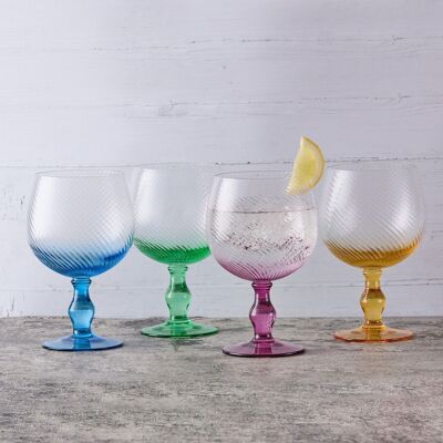 Set of 4 Swirl Gin Glasses