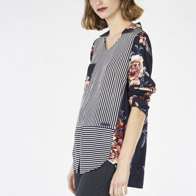 LONDON BLUSA FIORI MULTICOLORE