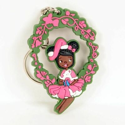 Xmas  black  girl  keychain