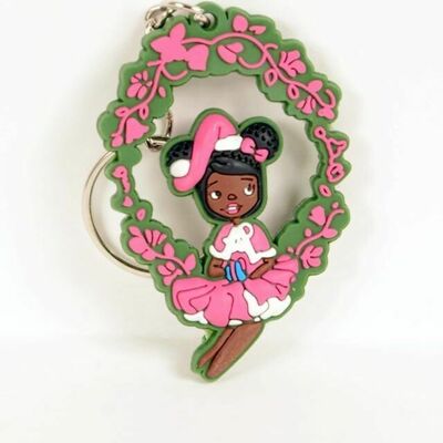 PORTACHIAVI RAGAZZA NERO NATALE