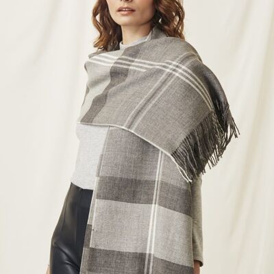 Riga alpaca stole Dark gray