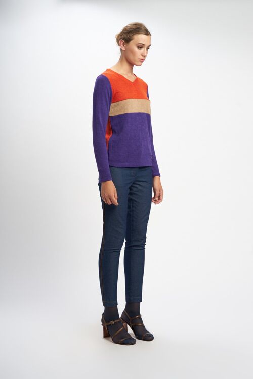 Jersey picas knit tricolor