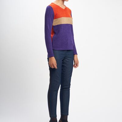 Jersey picas knit tricolor