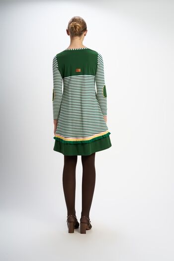 ROBE TREBOL À RAYURES VERTE