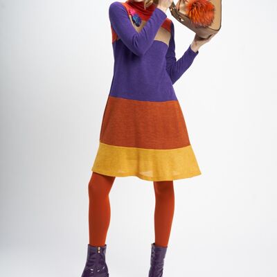 Vestido picas knit tricolor