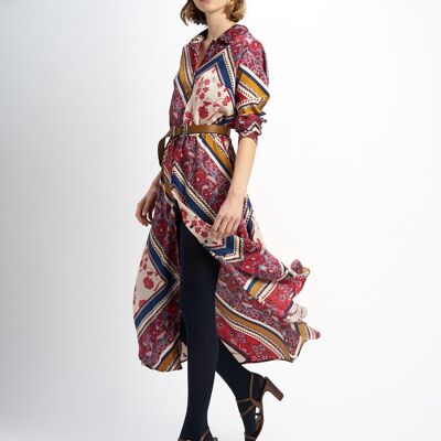 PICAS DRESS WITH MULTICOLOR SCARF