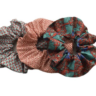 Christmas Scrunchies 3er-Set Vintage und zeitgenössische Liberty-Drucke