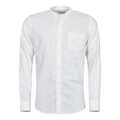 The Organic Linen Shirt - Bruce Mandarin, Marshmallow