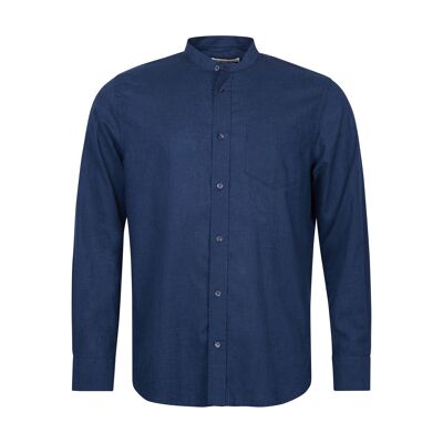 The Organic Linen Shirt - Bruce Mandarin, Navy