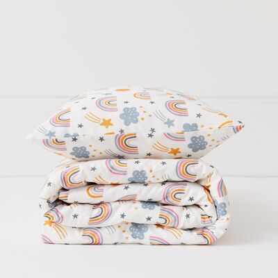 Rainbow Duvet Cover & Pillowcase - Cot Bed