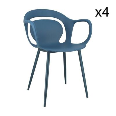 Lot de 4 fauteuils bleu
 cobalt en polypropylene
 58.5x60x83.5 cm alan