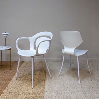 Lot de 4 chaises en
 polypropelen blanches
 47x47x83.5 cm gabby 3