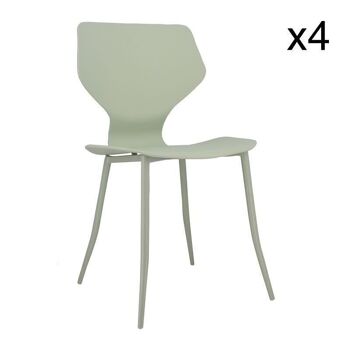 Lot de 4 chaises vertes
 en polypropylene
 47x47x83.5 cm gabby 1