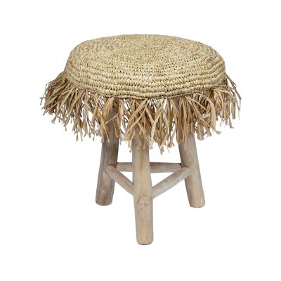 TABURETE DE TECA
RECUBRIMIENTO SHAGGY DE SISAL
TILOS H45CM
