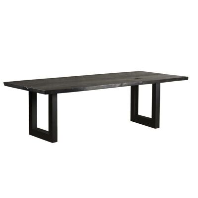 Table bois de suar brule
 et pieds metal
 300 x 110 cm teneré