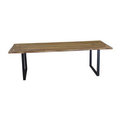 Table en bois d acacia
pieds en métal noir
250x100x6cm-calao