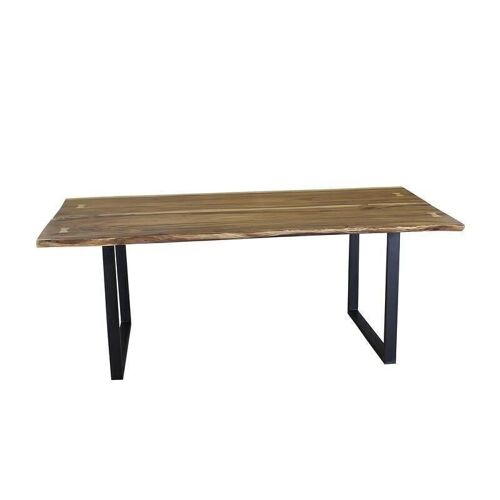 Table en bois d acacia
 pieds en métal noir
 200x100x6cm-calao
