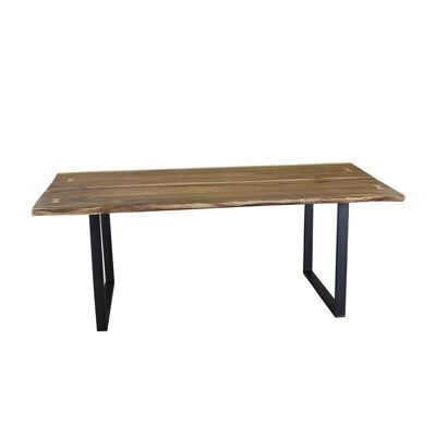 TAVOLO IN LEGNO DI ACACIA
 PIEDINI IN METALLO NERO
 200X100X6CM-CALAO