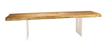 Table en bois d'acacia
  pied alu.blanc
  250cm ep 10cm natura 1