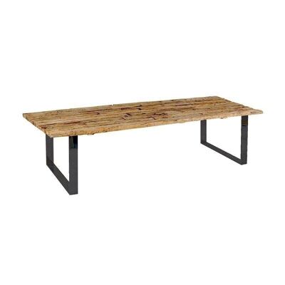 RECYCLED TEAK TABLE
 BLACK METAL FEET 2M
 WITHOUT SARMATY GLASS