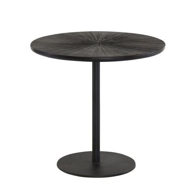 Table basse noire en
 bois de manguier
 ø50cm ht 48 cm ubu