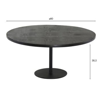 Table basse ronde en
 bois de manguier noir
 ø80 cm ht38.5 ubu 5