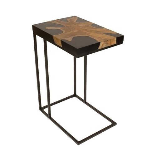 Meuble d'appoint en bois
 pied métal noir
 50x35xh68cm rayong