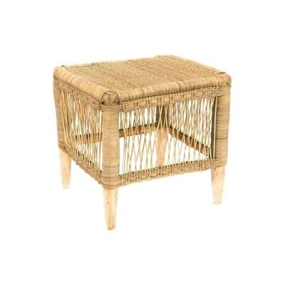 RATTAN SIDE TABLE
 HAND-WOVEN NATURAL
 40X40X40 ZOMBA