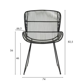 Fauteuil de table noir
 outdoor 74x66.5x82.5cm
 con dao 6