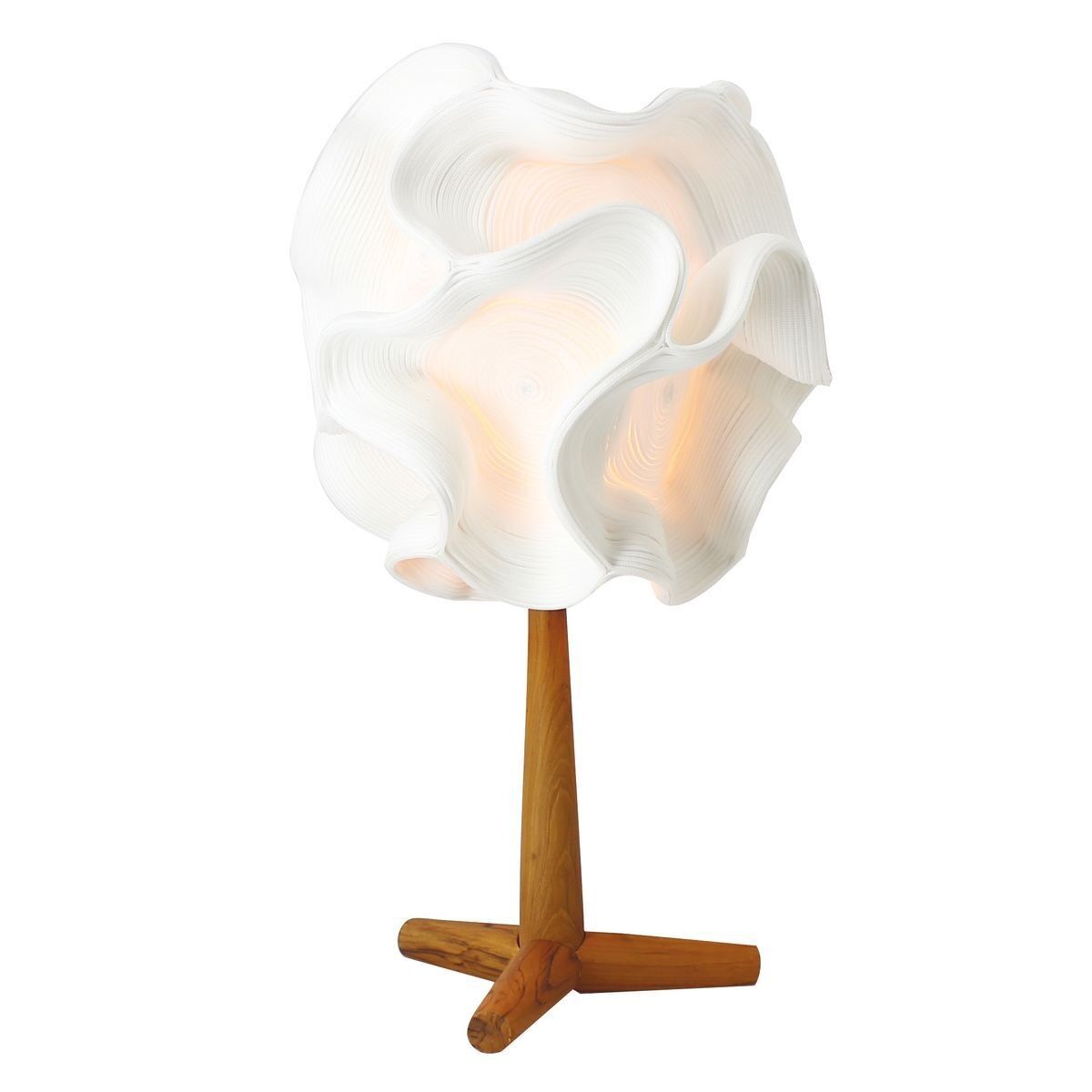 TABLE LAMP SHADE
 IN IVORY ZIPPER FEET
 IN TEAK 38X38X64CM