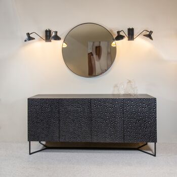 Miroir rond loft contour
 etain noir ø92cm 4