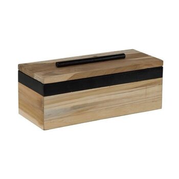 Boite rectangle jade -
 bois naturel et noir -
 24 x 10 x 10 cm 1